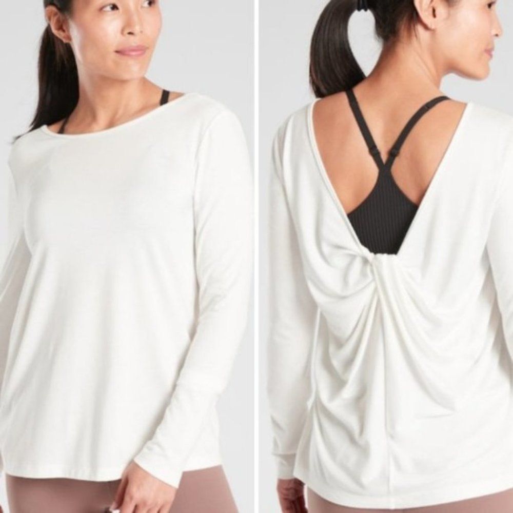 NWT Athleta Waterfall Back Long Sleeve Shirt | S